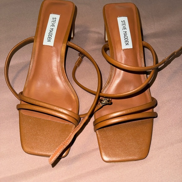Steve Madden Brown Strappy Heels - Picture 2 of 5